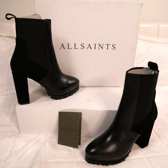 All Saints Shoes - AllSaints Sahara Boot LEATHER BLACK NIB Size 6 All Saints